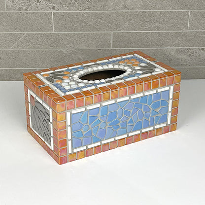 Orange and Blue Tissue Box Cover