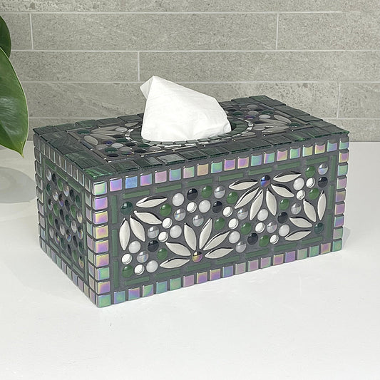 Forest Green and Grey Tissue Box Cover