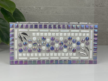Purple and White Tissue Box Cover