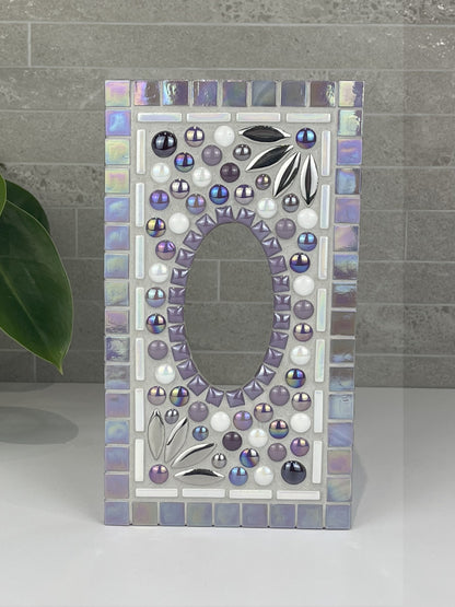 Purple and White Tissue Box Cover