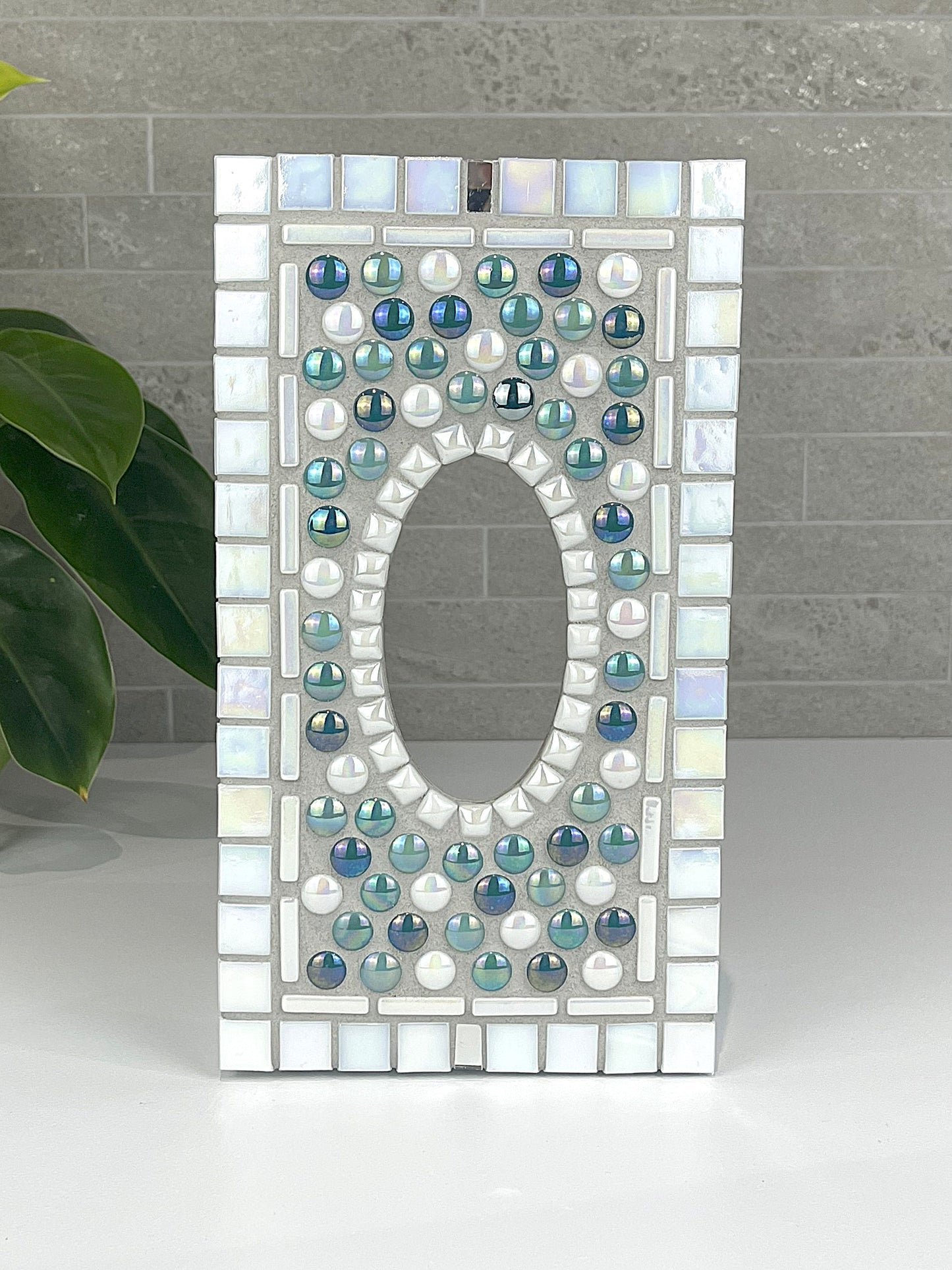 White and Teal, Hearts and Flowers Tissue Box Cover